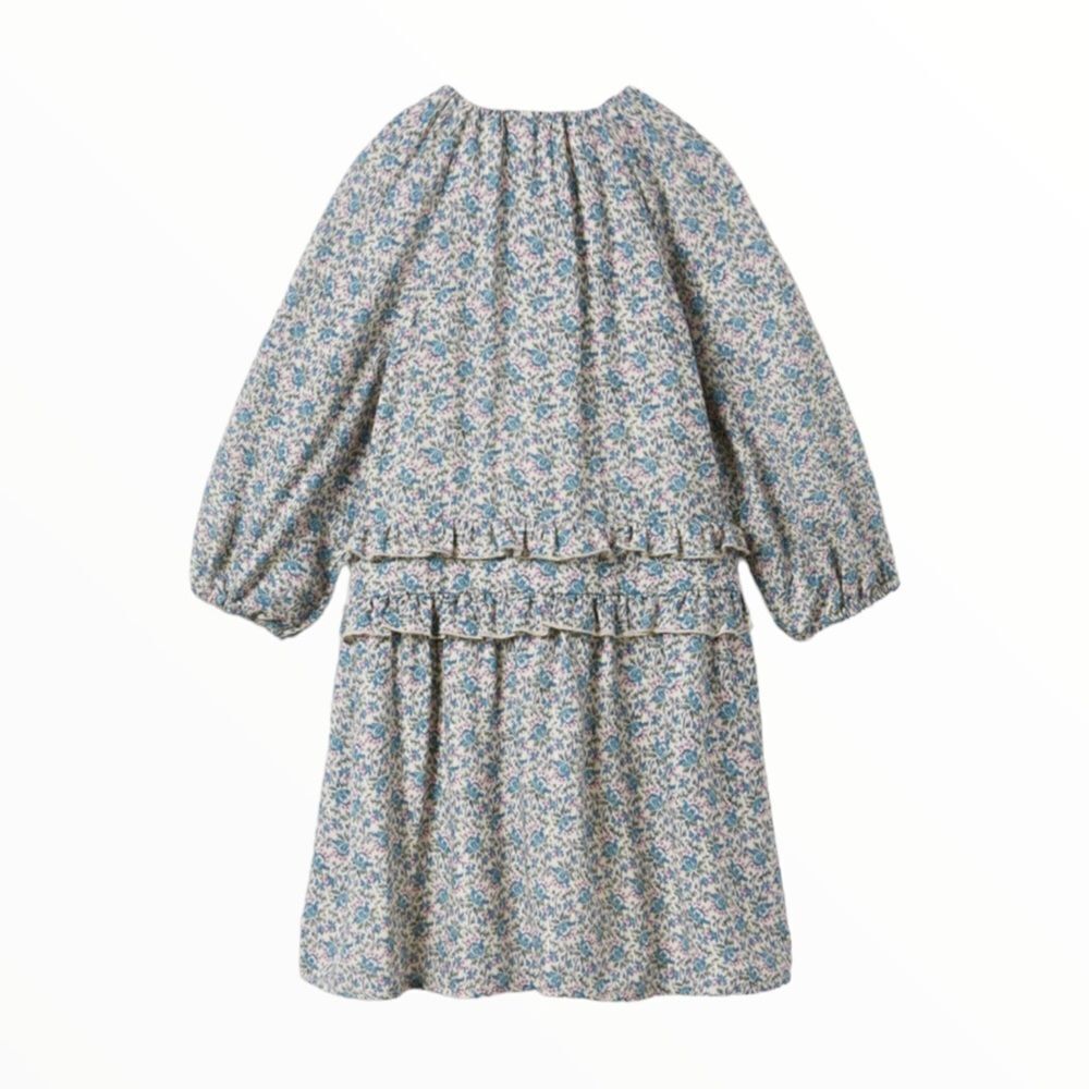 ZARA Kids | Mid-Turquoise | RUFFLED FLORAL DRESS - Picture 3 of 10